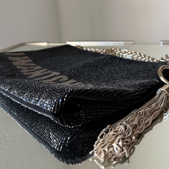 Like new JIMMY CHOO Callie Black And Gold I Want Choo Beaded Clutch Bag $1,995 - Picture 9 of 14